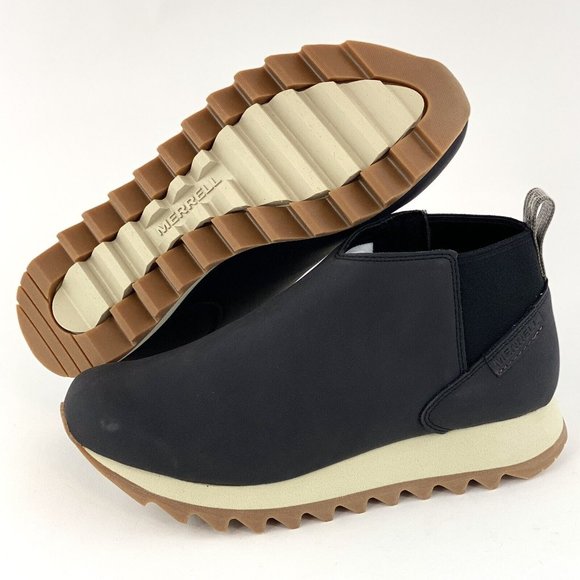 Merrell Alpine Chelsea Woman's Boots Black White Boot Slip On Faux Leather - Picture 2 of 12